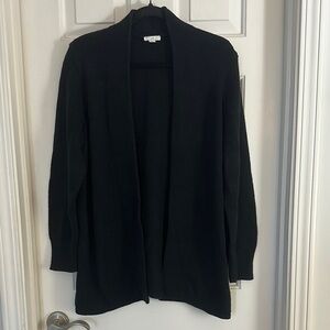 J Jill black shawl collar open front cardigan black medium petite